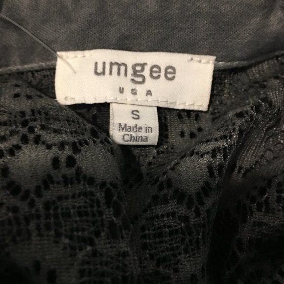 Umgee Tunic Top Shirt Blouse Lace Roll Tab Sleeves - Picture 8 of 9